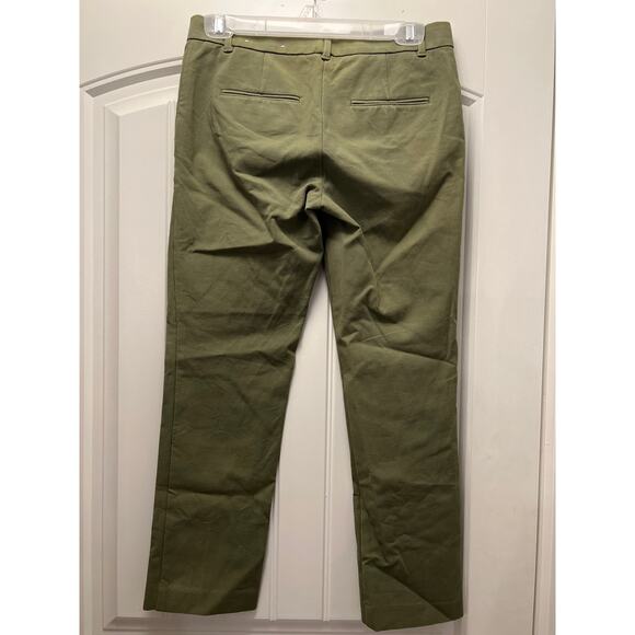 Ann Taylor Women’s Straight Stretch Casual Ankle Pants Size 0 Green Mid Rise - Picture 3 of 4